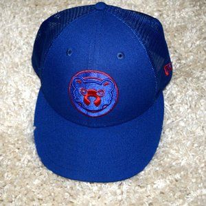 NEW Chicago Cubs Ball Hat Cap New Era 7 1/8 Fitted Blue On Field 59Fifty MLB G64